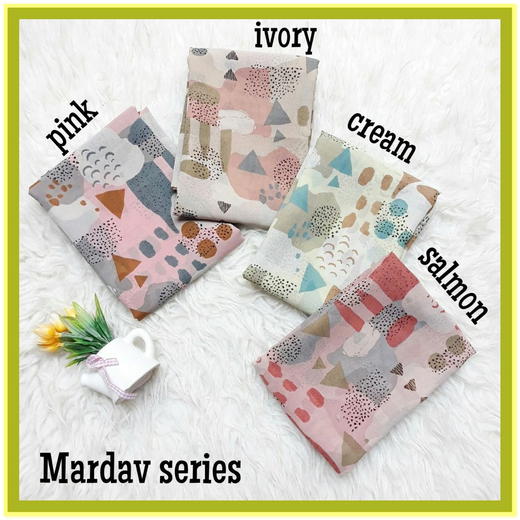 MARDAV SERIES/HIJAB SEGIEMPAT/JILBAB SEGI EMPAT/KERUDUNG SEGI4/SQUARE MOTIF ABSTRAK/POLYCOTTON