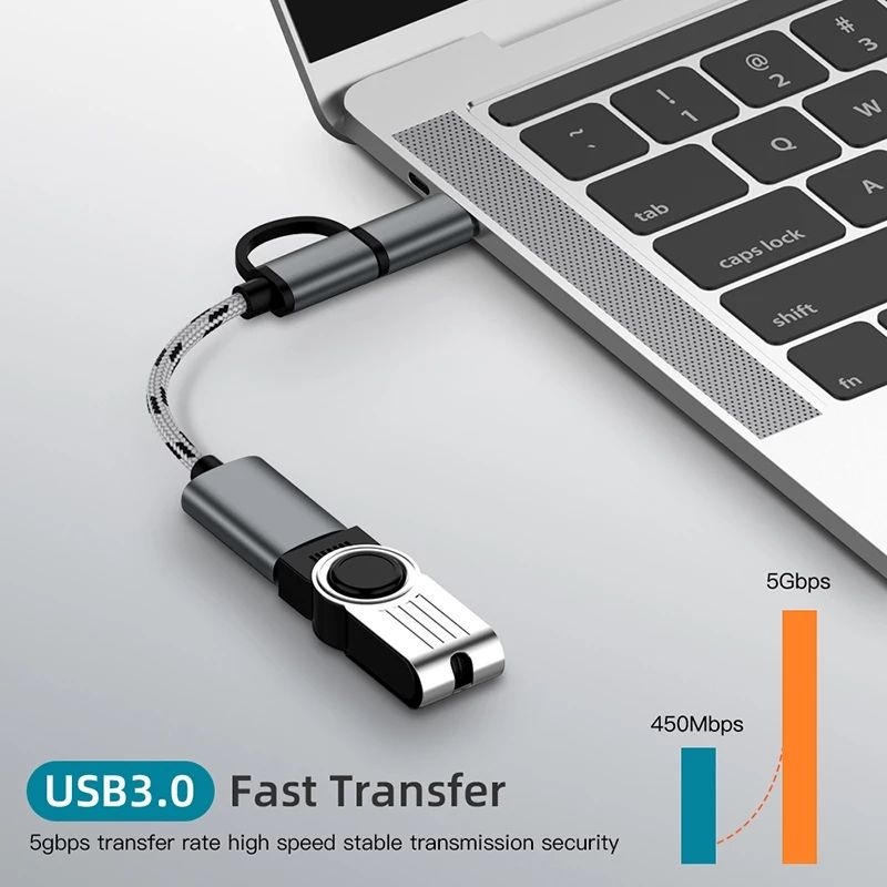 Kabel OTG 2 In 1 Type C / Micro Usb Adaptor OTG Data Cable 2in1 Fast Transfer