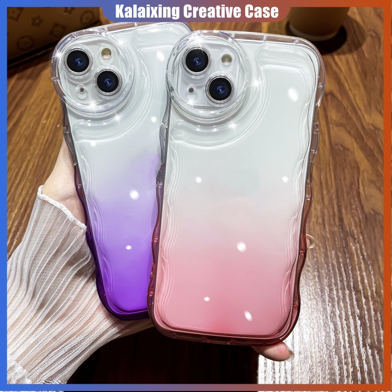 Soft Case Transparan Gradasi 3 in 1 Untuk iPhone 13 Pro Max 12 Pro 11 Pro Max X Xr Xs Max 7 8 Plus