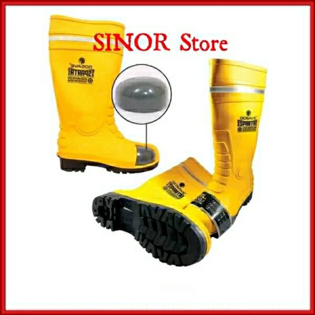 Sepatu Boot Safety SPARTA GOSAVE PVC Kuning Besi Rainboot Yellow Boots