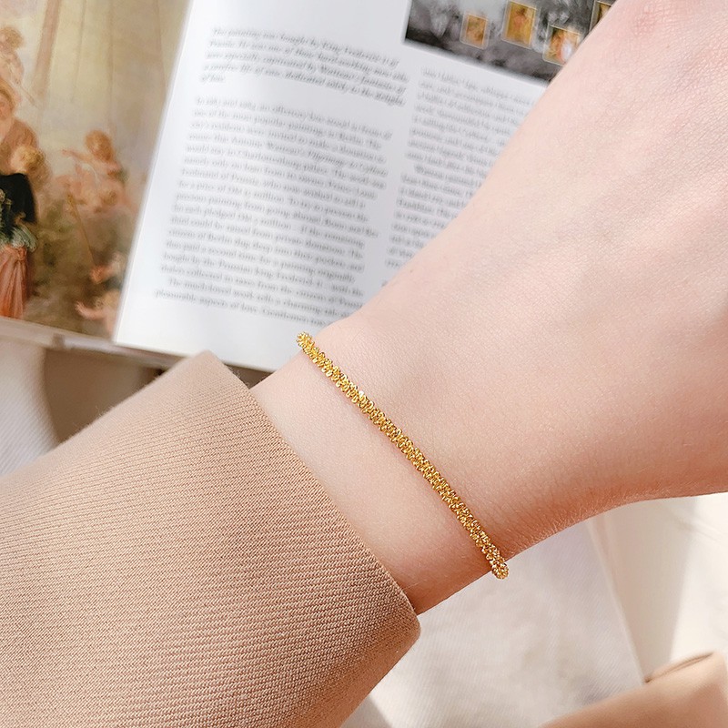 Gelang Desain Starry Love Lapis Emas 24k Gaya Korea Untuk Wanita