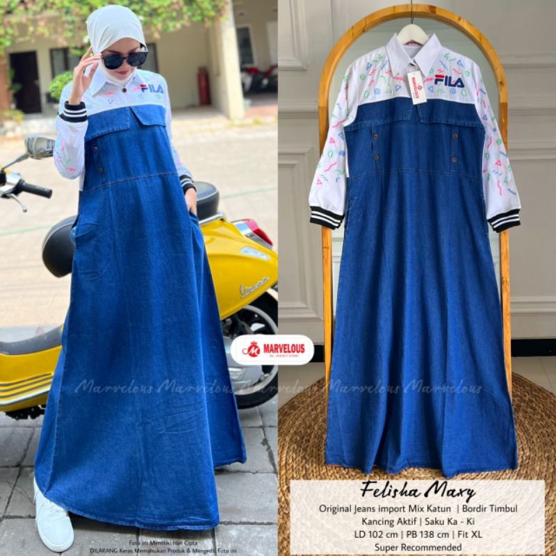 FELISHA MAXY BY MARVELOUS (DRESS MUSLIMAH) Dress wanita modern rekomended