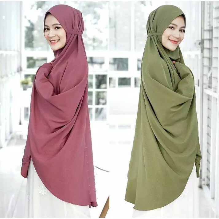 Jilbab Bergo Jumbo Tali Ped Antem Wolfis