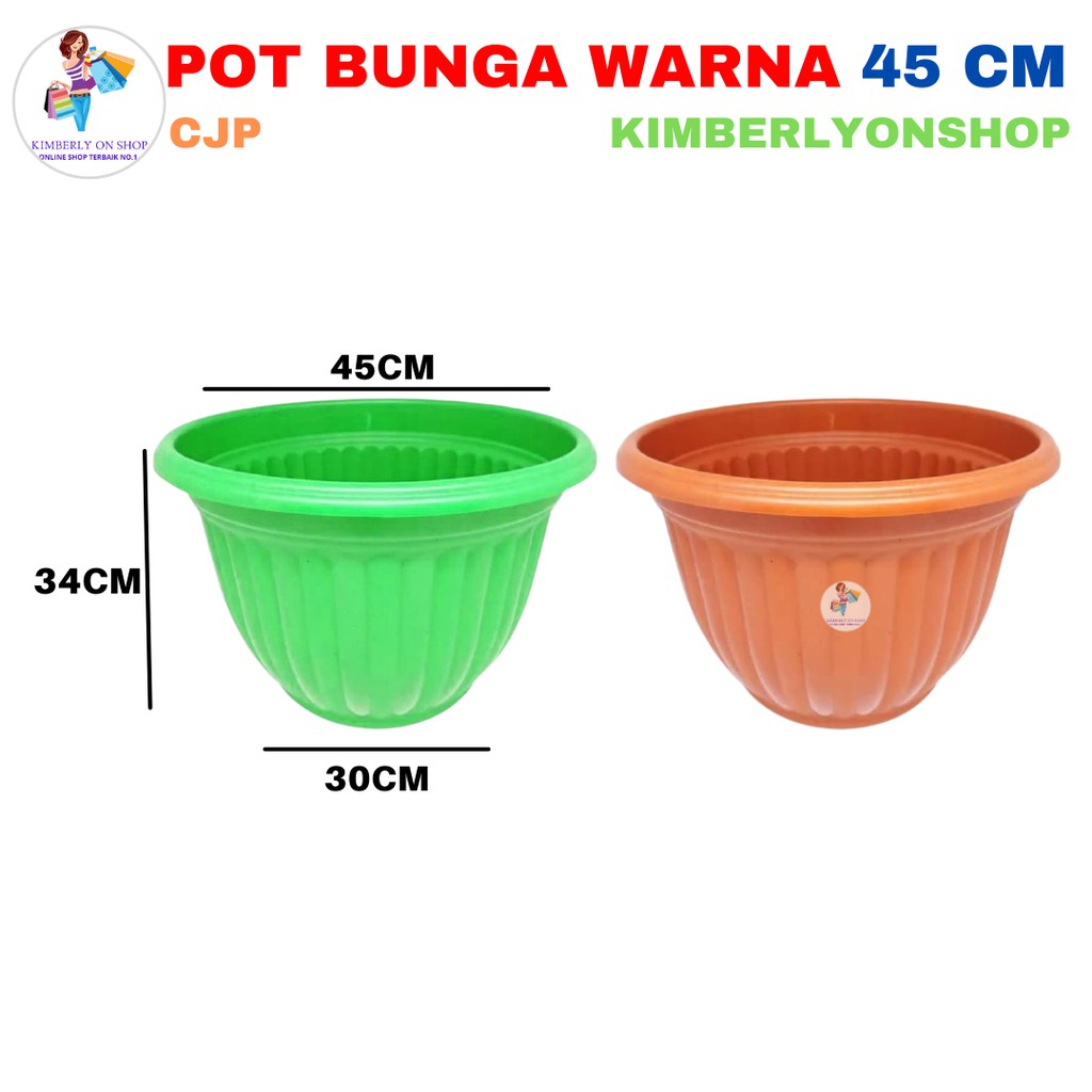 Kimberlyonshop Pot Bunga Plastik Warna 45 Cm CJP