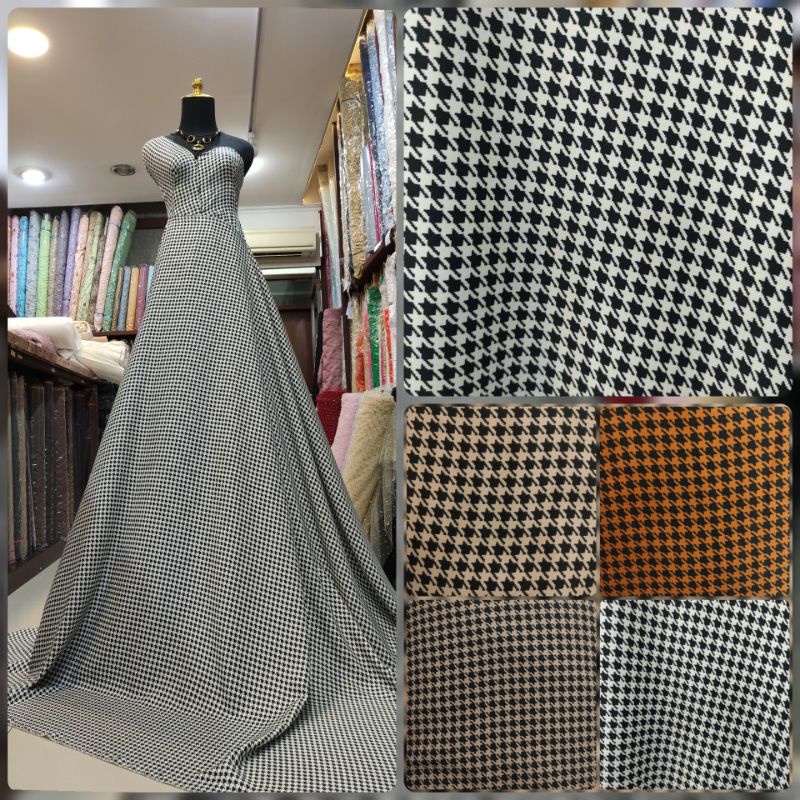 Kain Silky Houndstooth Shakila Untu Walang