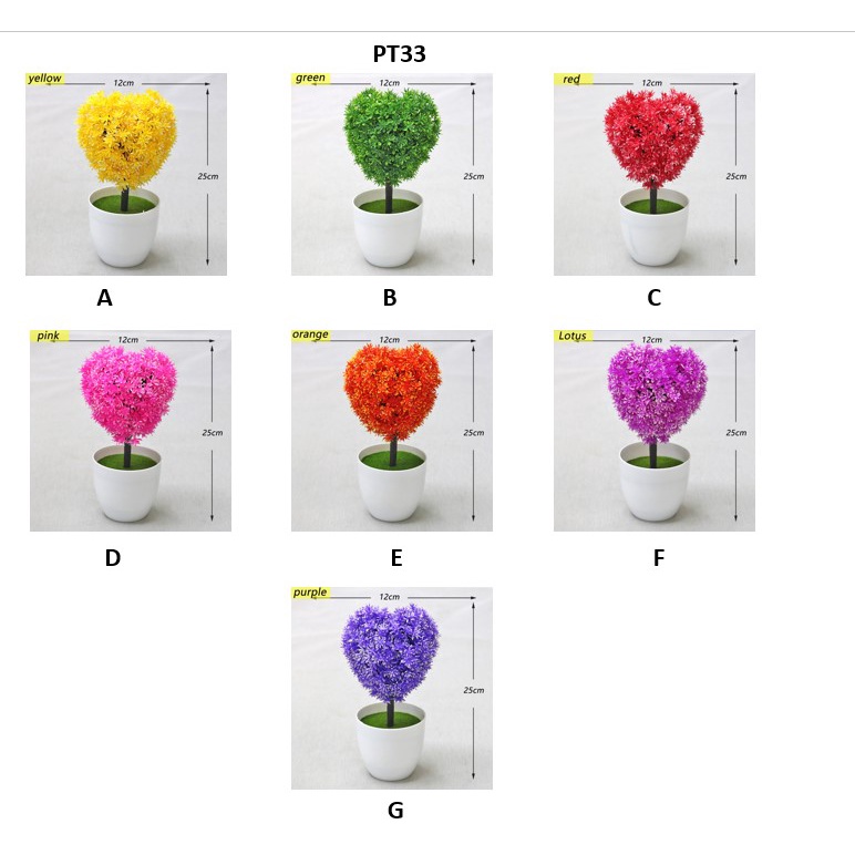 Retaily PT33 Pot Tanaman Hias Bunga Hias Plastik Bentuk Love Ornamen Pot Bongsai