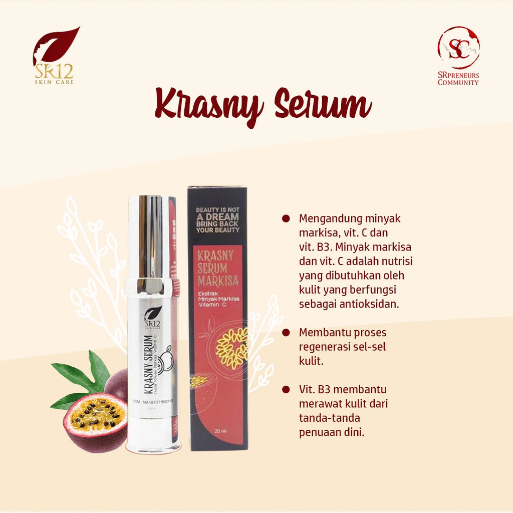 SR12 KRASNY SERUM  VITAMIN C / SERUM KULIT KERING / SERUM MARKISA BPOM