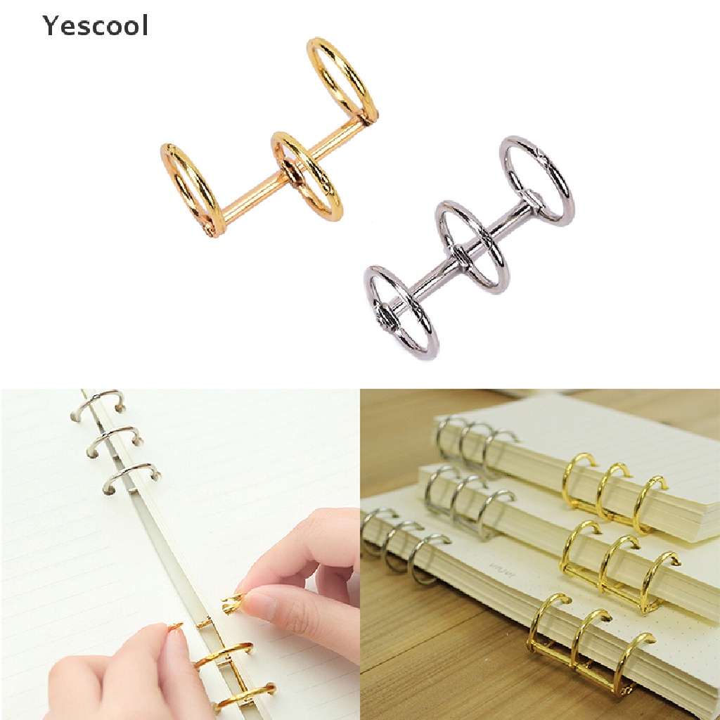 Yescool 1pc Ring Binder Loose Leaf Bahan Metal