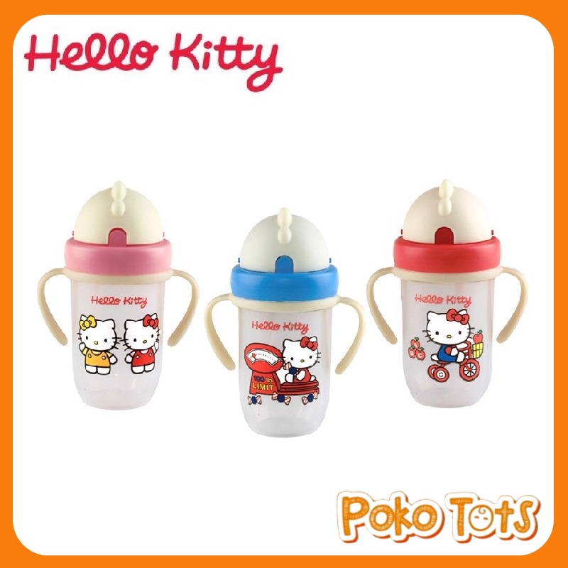 Hello Kitty Sport Sipper with Handle 300ml Botol Minum Sedotan Lusty Bunny Straw Bottle WHS