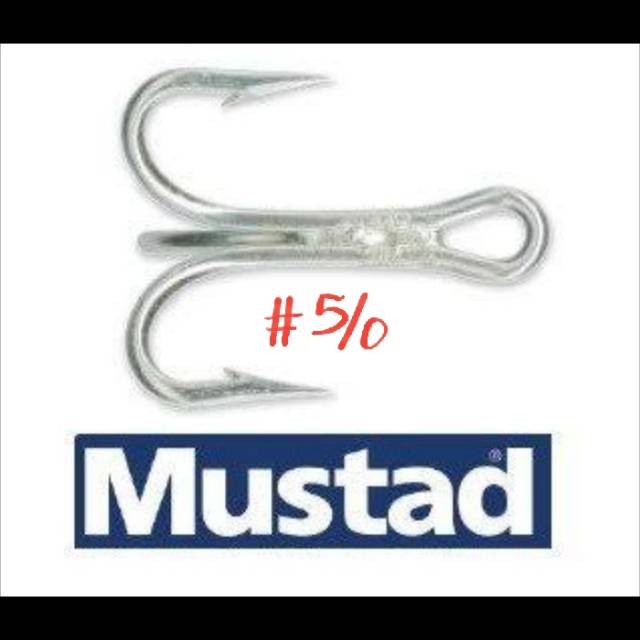 TREBLE HOOK MUSTAD 9430-DS (5X STRONG) (Color SILVER) # 5/0