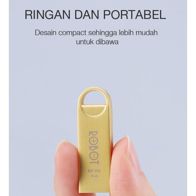 Robot RF304 4GB 4 GIGA Flashdisk FLASH DISK Metal High Speed &amp; Lightweight USB ORIGINAL GARANSI RESMI 1 TH