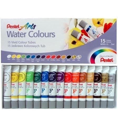 

air-cat- pentel water colours set 15 / cat air pentel 15 warna -cat-air.