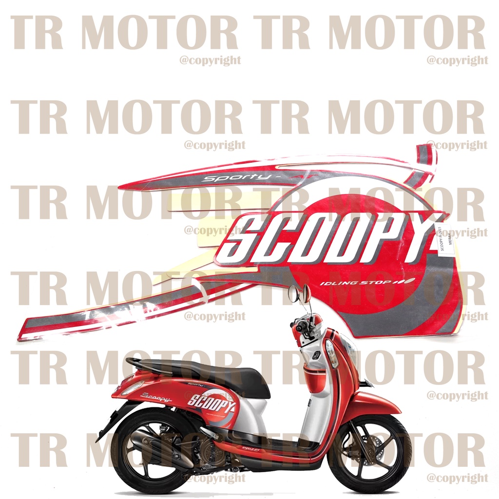 Stiker Motor Scoopy Fi 2015 Sticker Striping Full Set Motor