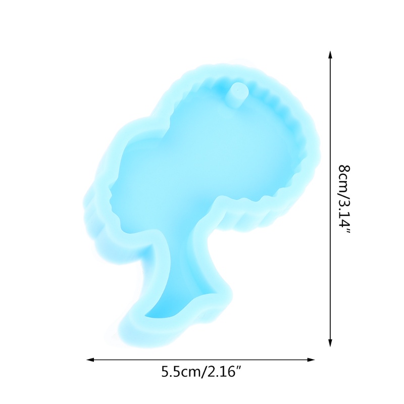 Siy Cetakan Resin Epoksi Bentuk Kepala Wanita Bahan Silikon Untuk Membuat Perhiasan / Gantungan Kunci Diy