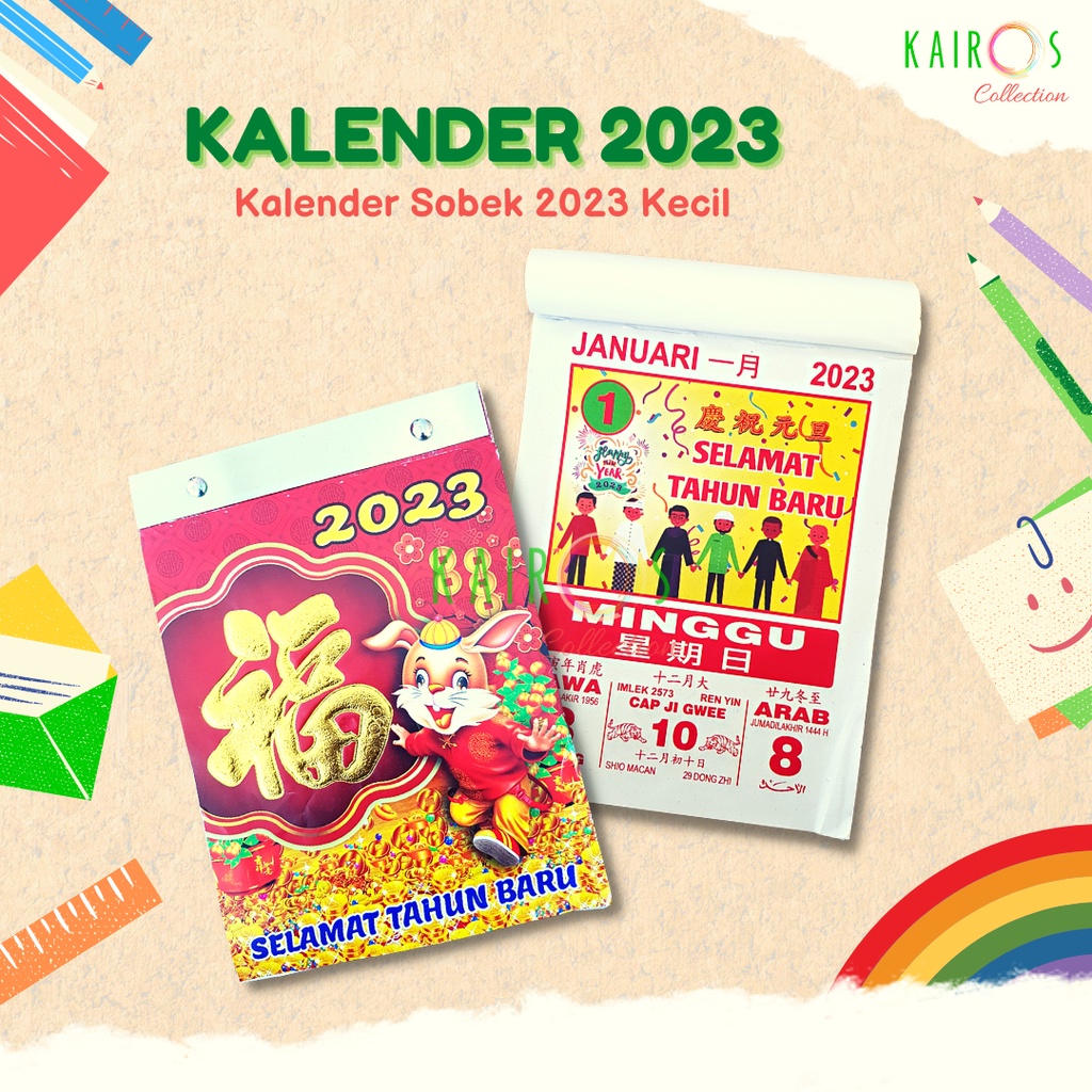 Kalender Sobek Harian Tahun 2023 Hijriyah Jawa Chinese