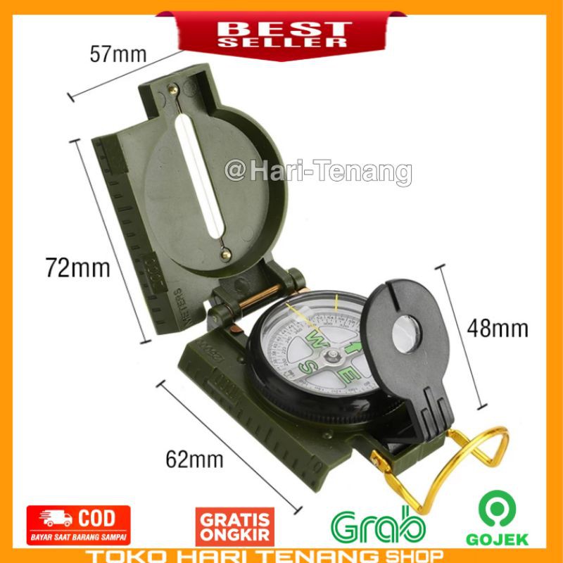 COMPAS HIJAU COMPAS LENSATIC COMPAS OUTDOOR CAMPING