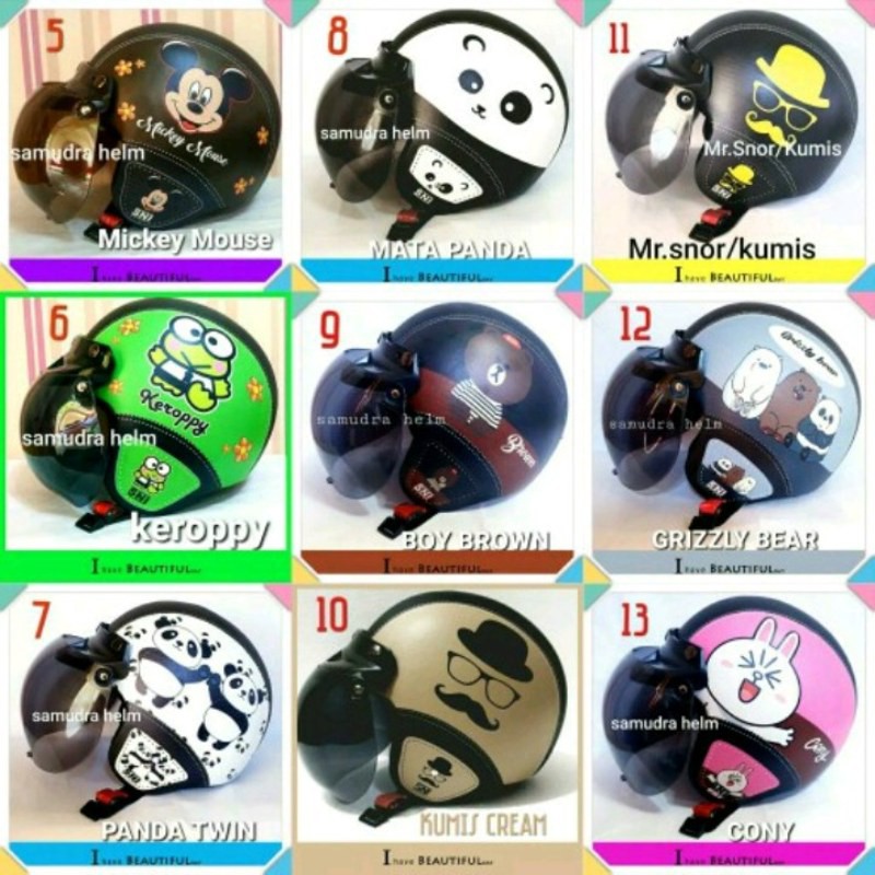 Helm bogo wanita Helm bogo untuk dewasa Helm kulit