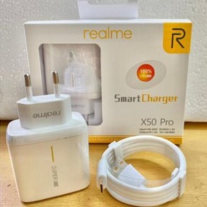 Charger  Handphone Realme X50 Pro Fast Charging Kabel Type C dan Micro Fast Charging Ori 99%