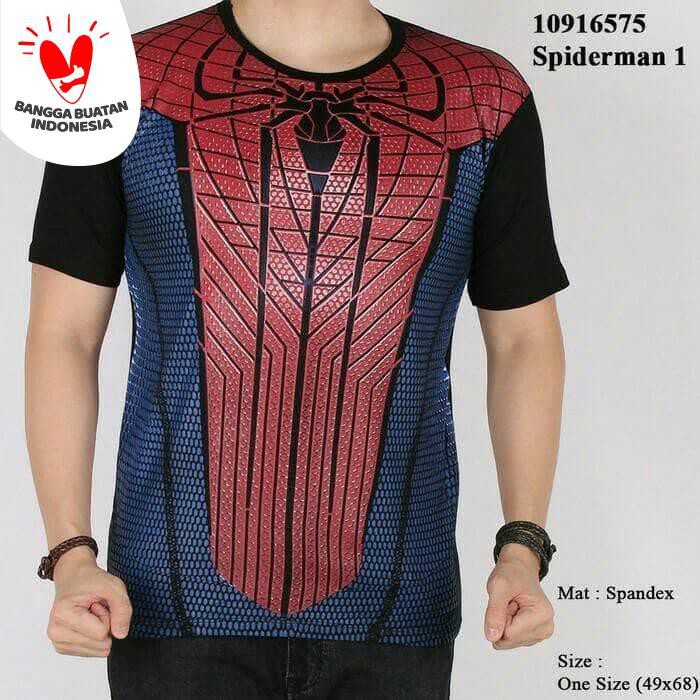 Baju kaos SPIDERMAN 3D kaos superhero distro pria (SPI MERAH KCL)