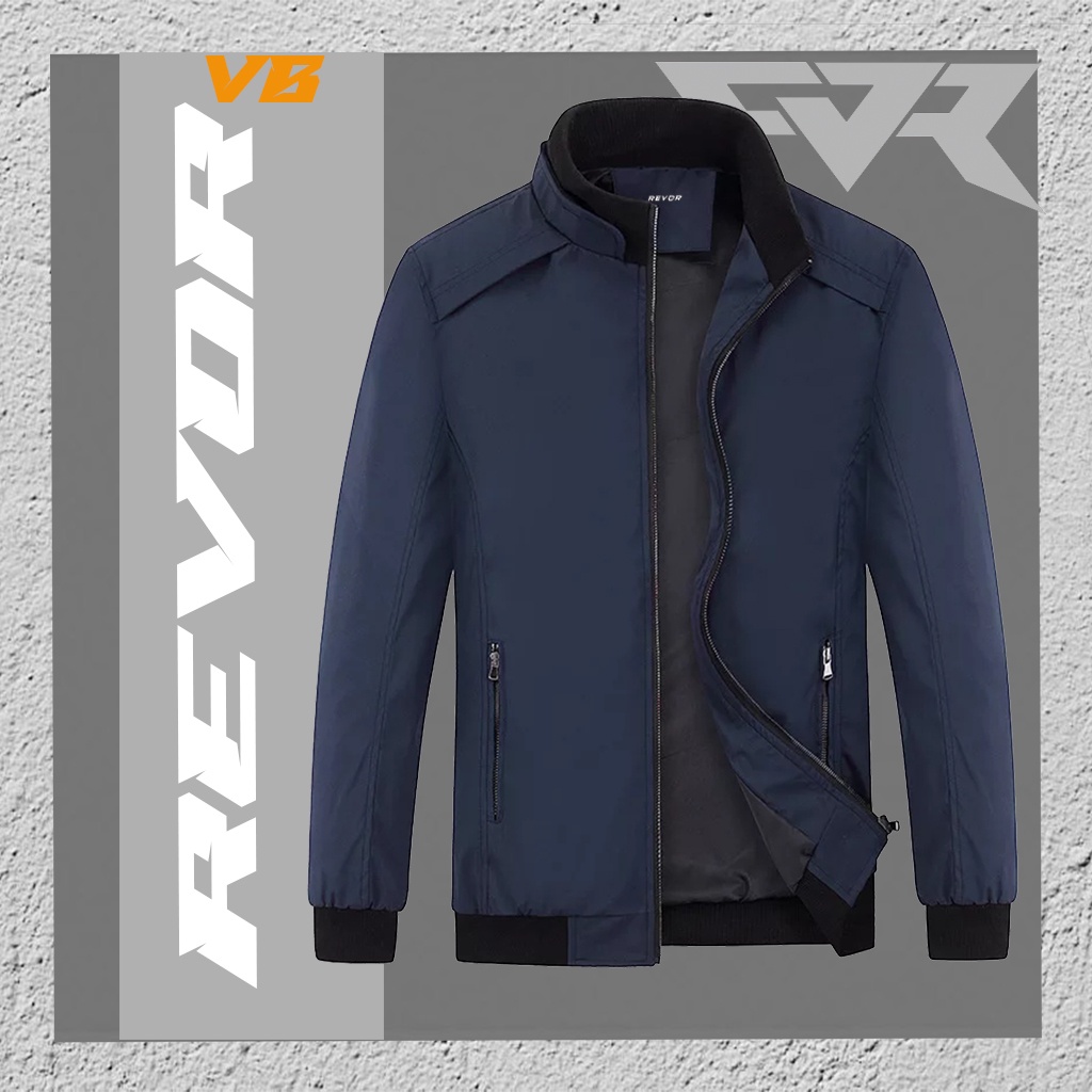 Revor VB Jaket Motor Styles Waterproof Pria Army/gray/navy/black