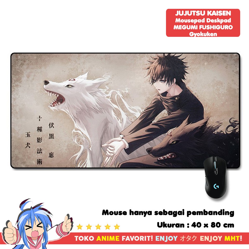 Mousepad Anime Gaming Deskpad Anime Jujutsu Kaisen Fushiguro Megumi Gyokuken