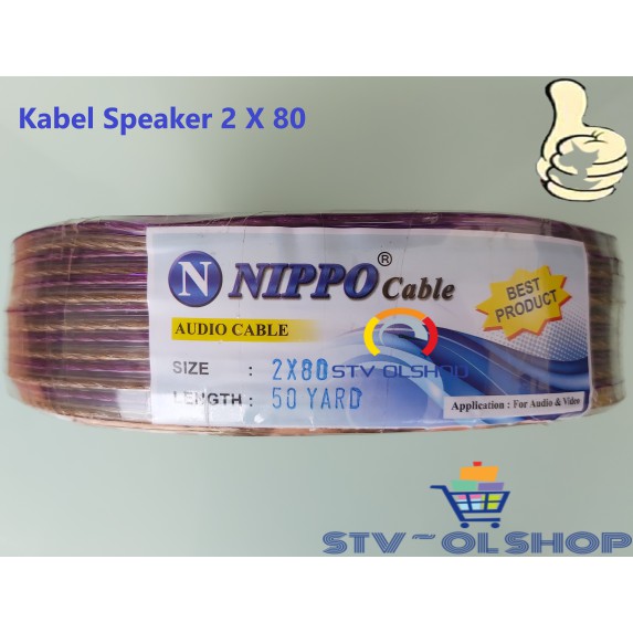 Kabel Speaker 2 X 80 / Kabel Transparan 2x80 Audio 50 yard