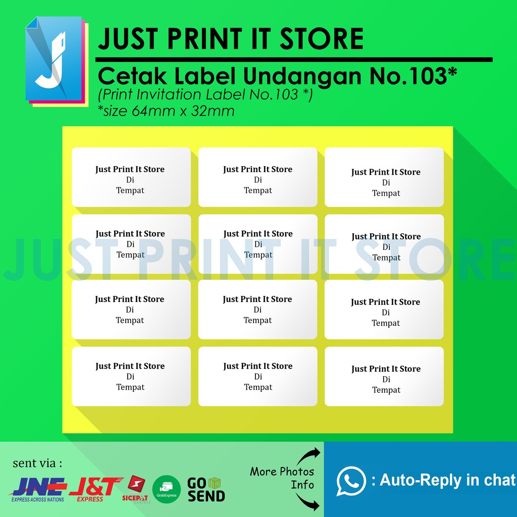 Print Cetak Label Undangan No 103 Dan No 121 Shopee Indonesia