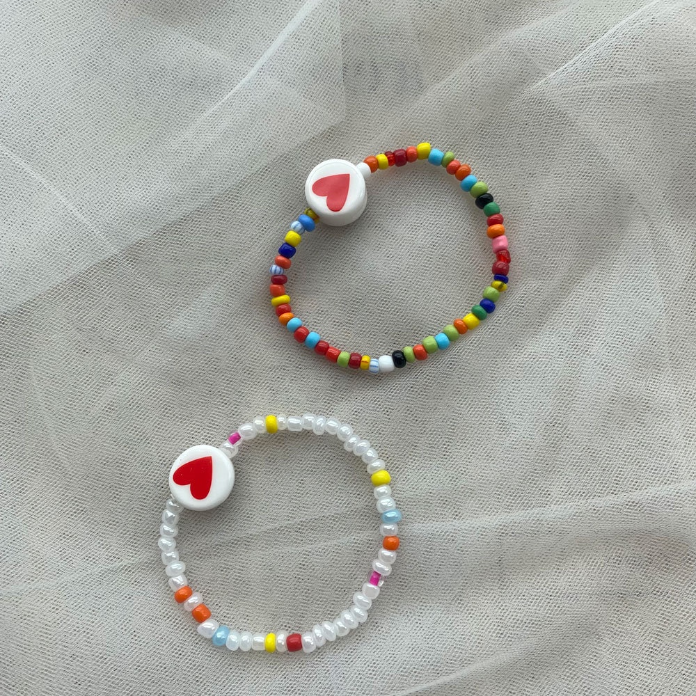 Gelang Tangan Manikmanik Keramik Bulat Motif Smiley Face Handmade Untuk Wanita