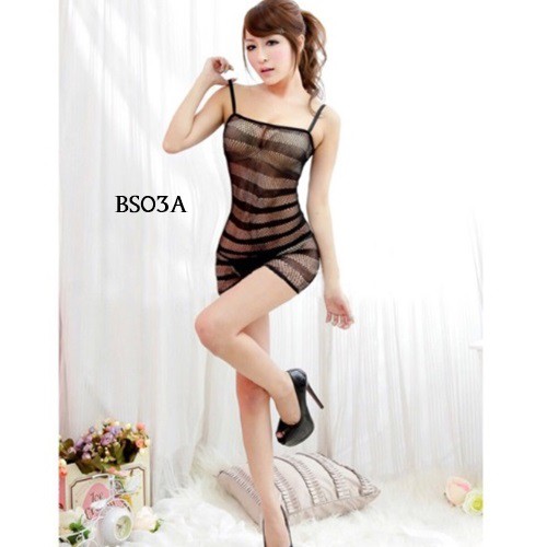 [SIAP KIRIM] BODYSUIT WANITA BODY STOCKING FULL BODY LINGERIE JARING HITAM BS03A