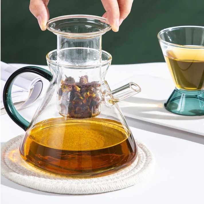 Teko Pitcher Teh Infuser Borosilicate Glass 580ml Teko Unik Antik