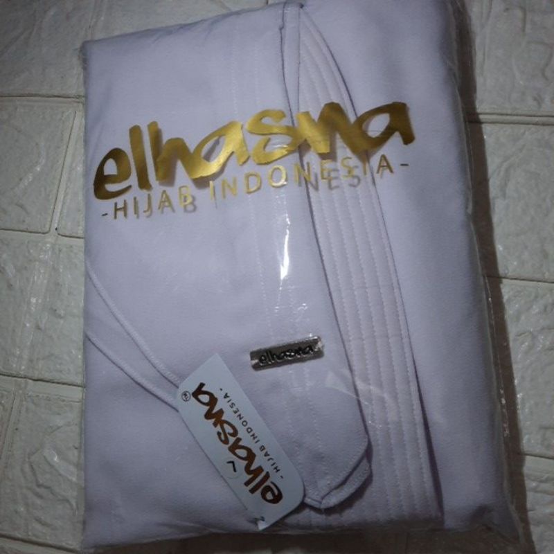 ELHASNA//KHIMAR L ORI ELHASNA/CERUTY BABYDOLL DUA LAYER/KHIMAR ELHASNA/KHIMAR LANCIP-Putih bersih