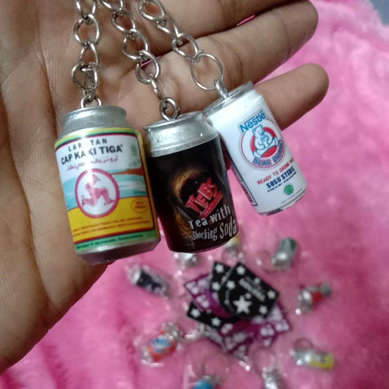 kay20 - Gantungan kunci unik miniatur miniman kaleng souvenir lucu murah viral-3