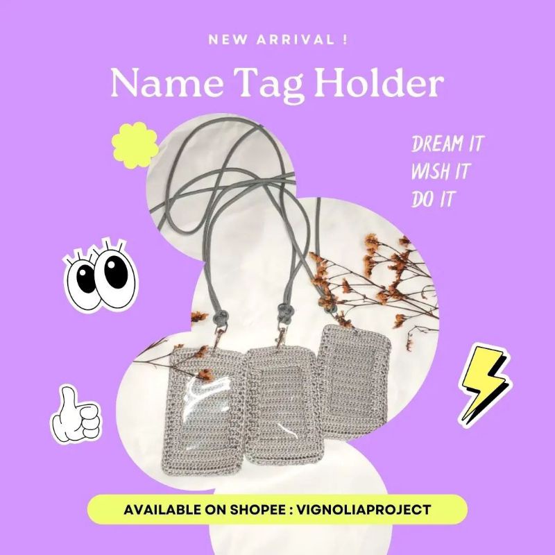 

Name Tag Holder Rajut - Grey