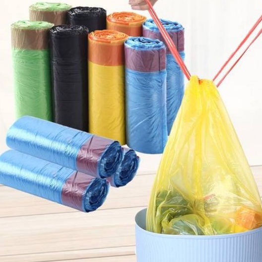 MILIKI SEGERA Plastik Sampah LJD-2 Kantong Sampah Dengan Tali Warna Warni /Pcs PLASTIK SAMPAH + TALI|KANTONG SAMPAH ROLL MURAH HOME