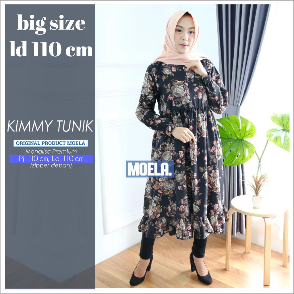 tunik JUMBO ori moela (ld 110 cm) big size atasan muslim wanita remaja ayudia louis kimmy zahra gaya