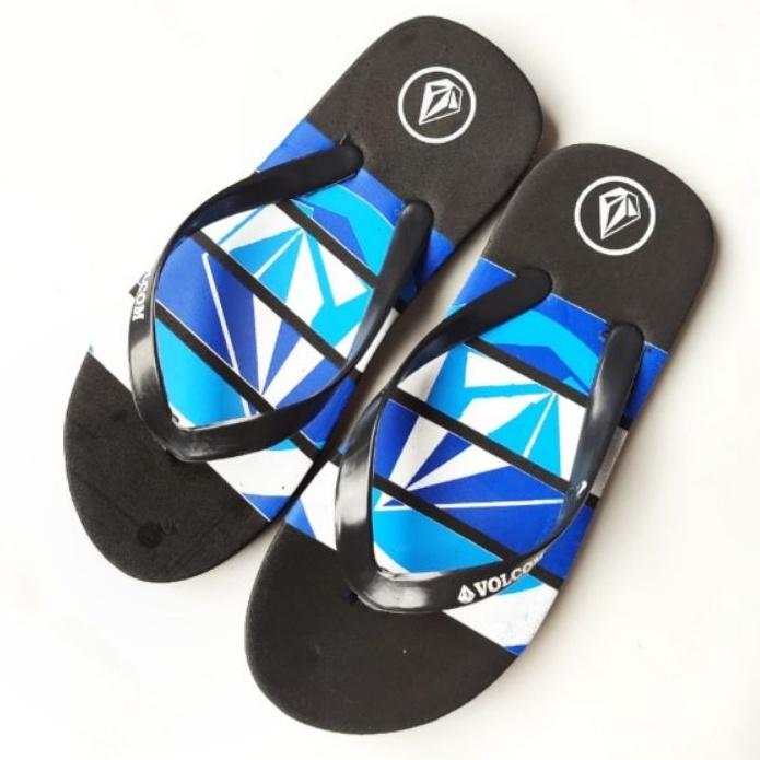 Sandal Jepit Pria Volcom Biru tengah  | Sandal Distro Surfing Casual