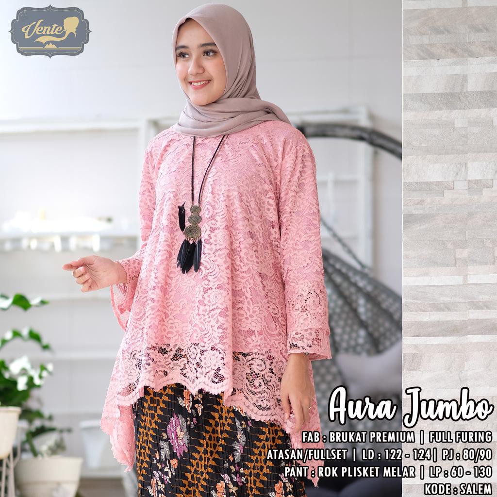 Atasan Kebaya Rinjani jumbo ld120 ld130/atasan kebaya bianca/atasan kebaya brukat jumbo/kebaya/atasan kebaya/kebaya wisuda/warna /gold/navy/dustypink/hijau/coksu