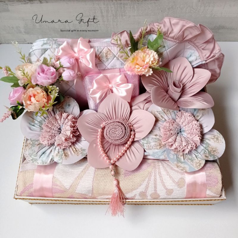 Paket Mahar Pernikahan - Hias Seserahan Nikah Mukena Silk Sutera Mewah  - Hantaran Alat Sholat