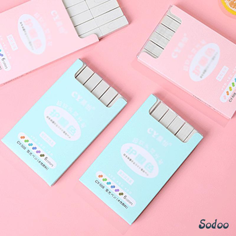 

COD 6PCS/set pena Stabilo multicolor pena stabilo siswa/highlighter pastel 6 colors warna
