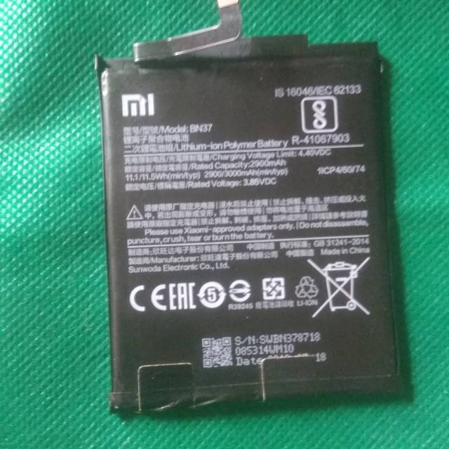 original baterai redmi redmi note 5a copotan