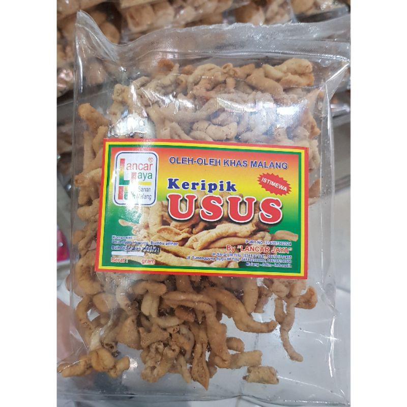 

Keripik Usus Lancar Jaya khas Malang