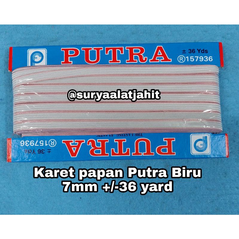 Karet papan Putra biru 7mm Putih ada garis merah =rp.29.000/1pcs