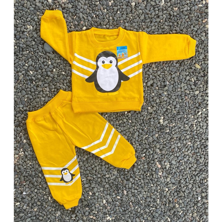 sweater bayi lucu murah motif pinguin lucu setelan 3-18 bulan