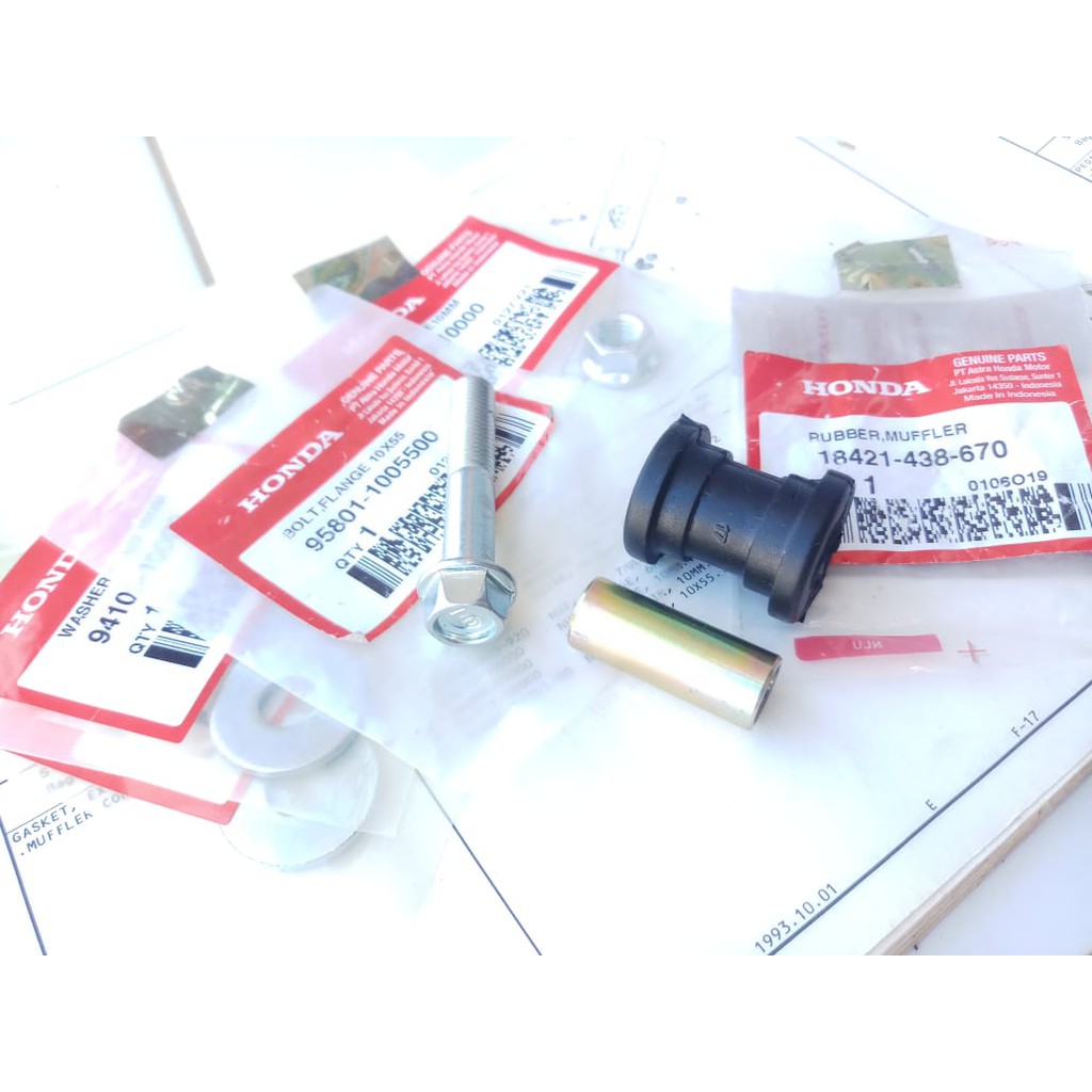 Baut Set Gantungan Knalpot Honda Tiger Lawas Lama Revo Original