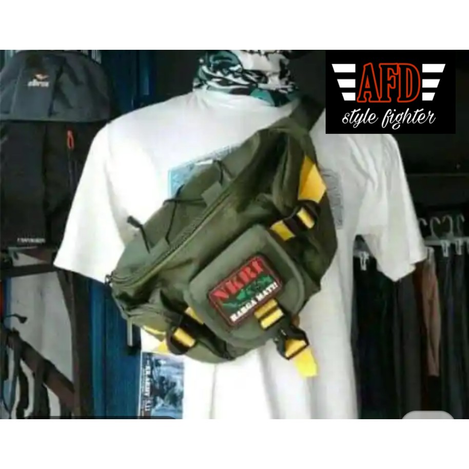 Afd crocodile t08 list kuning free patch waistbag tas army tas pinggang