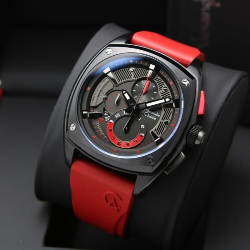 Jam Tangan Alexandre Christie AC 6591 Pria / AC6591 MC RED Original