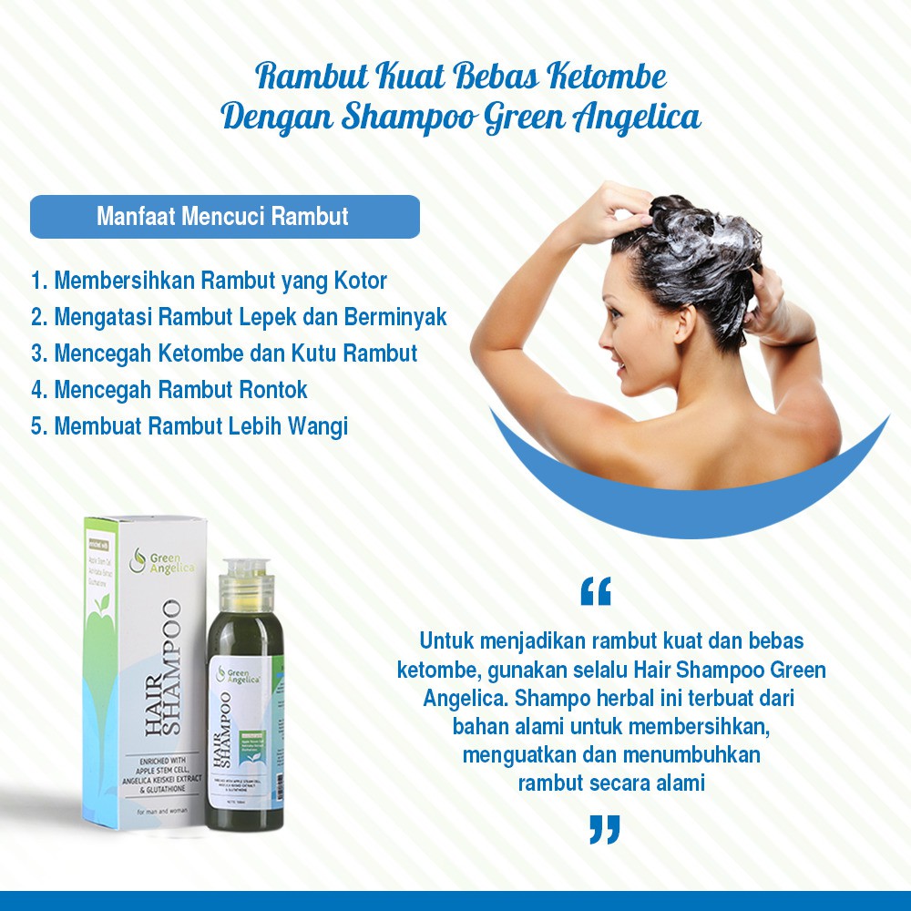 GREEN ANGELICA SHAMPO PENEBAL RAMBUT SHAMPO KUTU RAMBUT SHAMPO