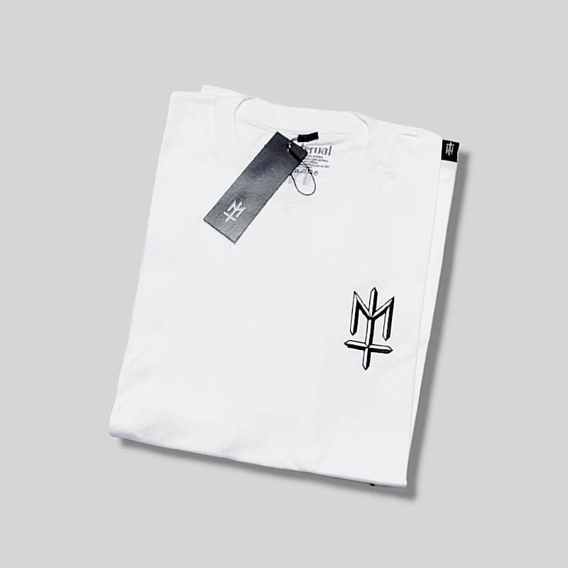 (MATERNAL DISASTER) T-SHIRT KAOS MATERNAL DISASTER COATED WHITE LOGO / KAOS MATERNAL BDG T-SHIRT KER