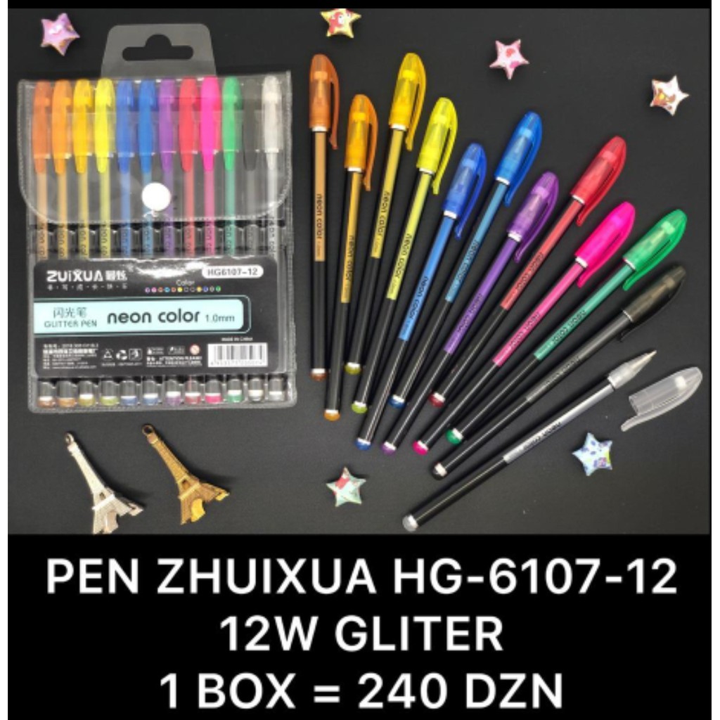 

ballpoint gel glitter set isi 12 zui xua kode hp 6107
