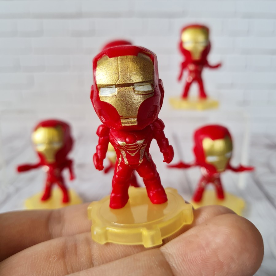 Set Figure Ironman Chibi Avengers hiasan kue